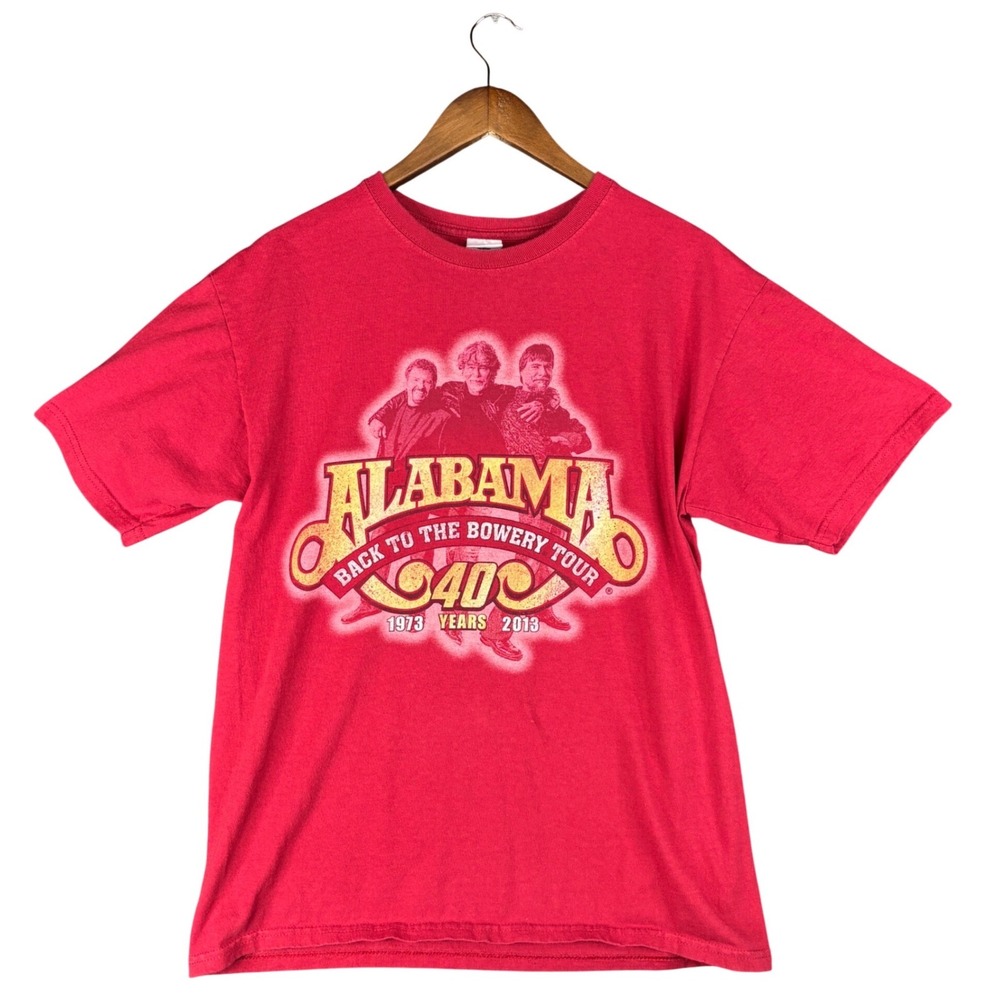 Alabama Band Back to the Bowery Tour 40th Anniversary Red Graphic T-Shirt Large